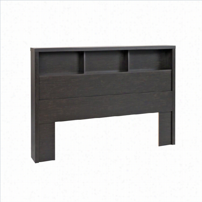 Prepac District Bookcase Headboard In Black-double And Queen