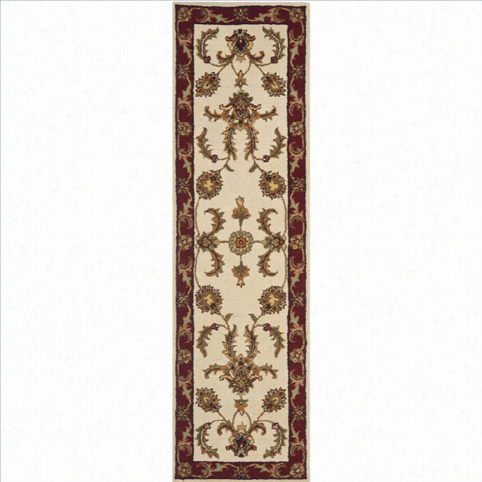 Safavie Hheritage Runner Rug In  Ivory / Red