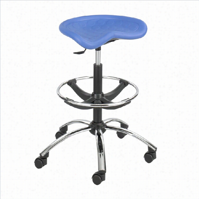 Safco Sit-star Blue Drfating Chair With Chrome Base