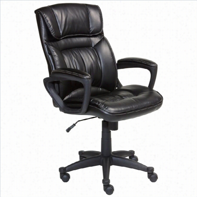 Serta Office Chair In Puresoft Smooth Black Faux Lea Ther