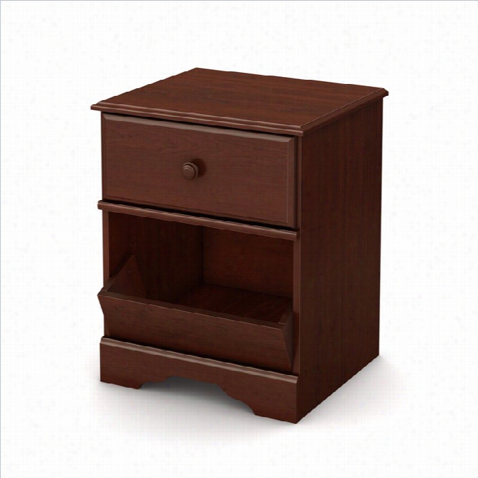 South Shore Little Treasu Res 1 Drawer Night Stand In Royal Cherry