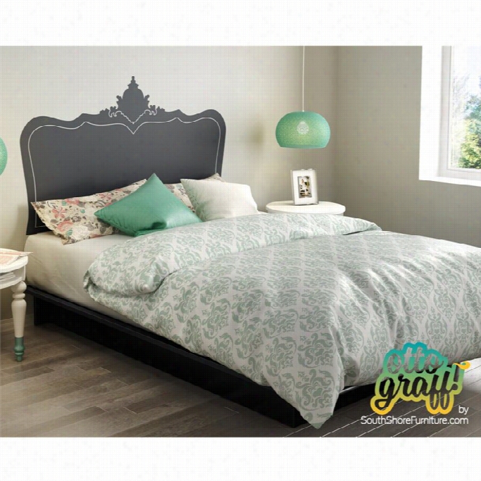 Souty Shore Step One Queen Black Decal Platform Bed In Black