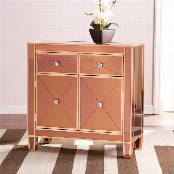 Southern Enterprises Mirage Colored Mirroored Intonation Cabinet In Bronze