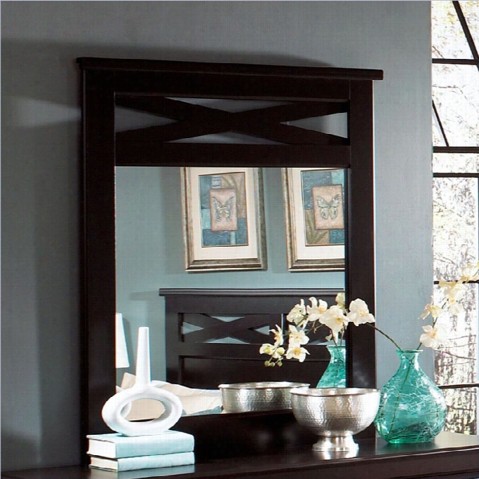 Standard Furniture Crossroads Mirror In Cherry Fonish