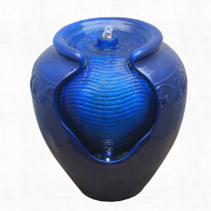 Teamsonp Eaktop Eal Glazed Pot Floor Fountain