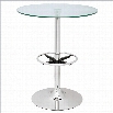 Chintaly Round Glass Top Pub Table in Chrome