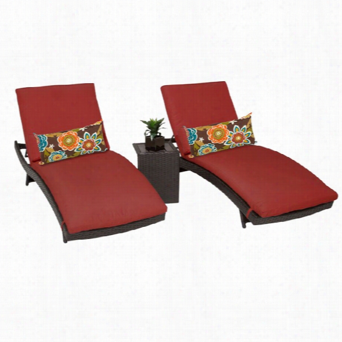 Tkc Bali 2 Wicke Rpatio Lounges With Side Table In Terracotta