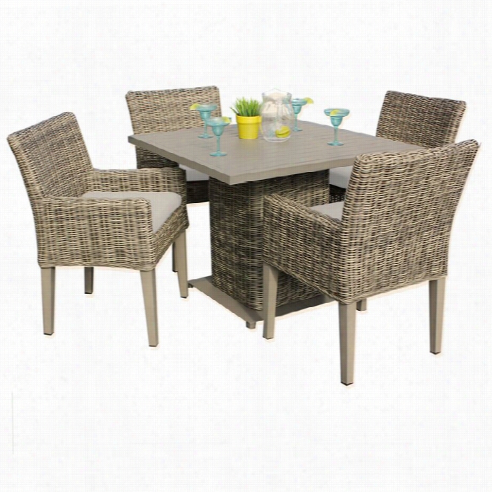 Tkc Cae Cod Square 5 Piece Twig Patio Dining Put In Beige