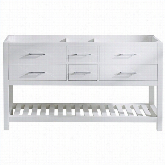 Virtu Us Acaroline 60 Estate 60 Bathr Oom  Vantiy Cabinet In White