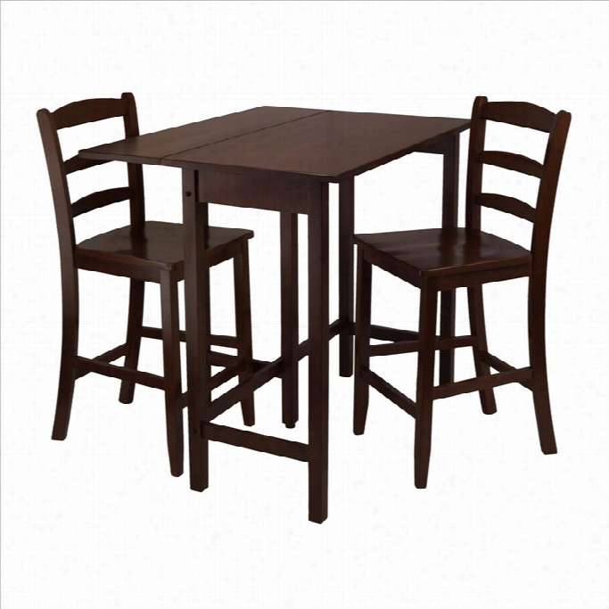 Winssome Lynnwood 3 Piece Dining Set In Antique Walnutfinish