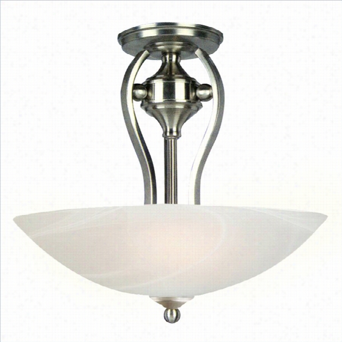 Yosemite Internal Decor Glacie Point 3 Lights Semi -flush Mount In Sati Nickel