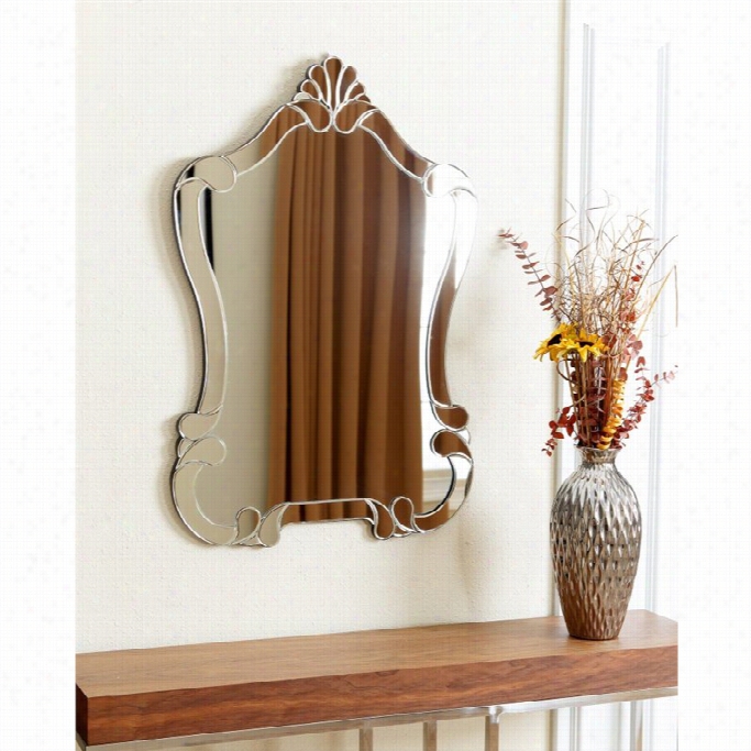 Abbyson Living Valar Glass And Wood Mirror In Silver