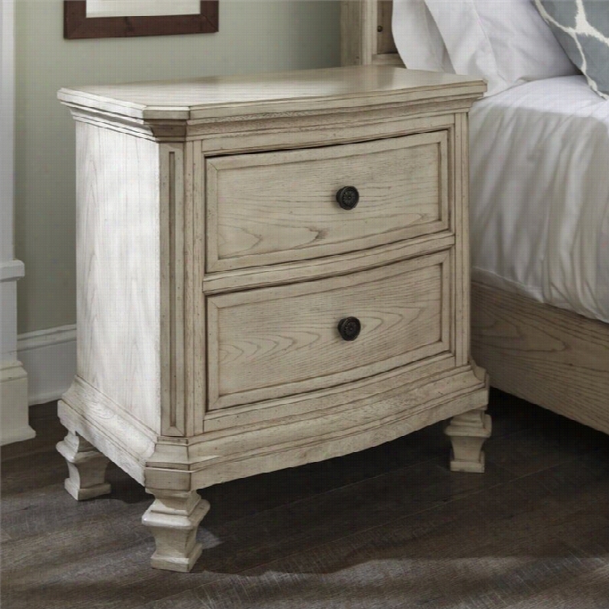 Ashley De Marlos 2 Drawer  Forest Nightstand In Parchment