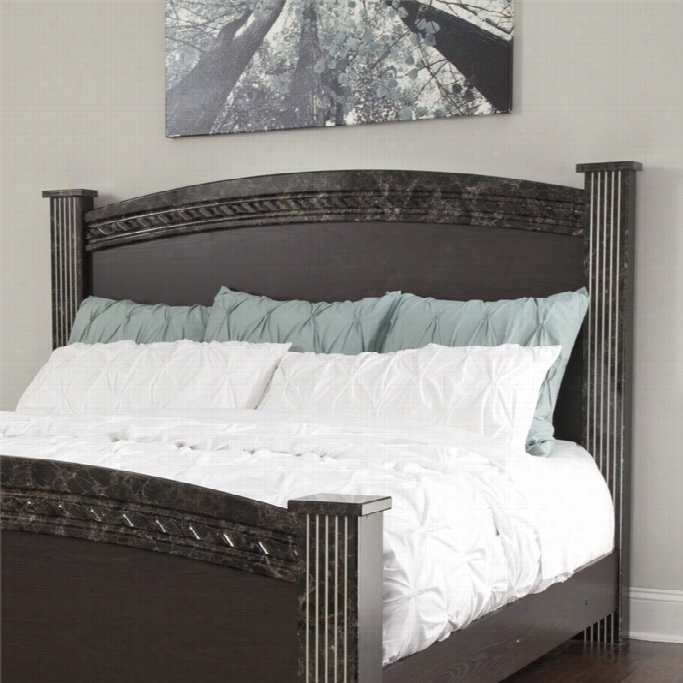 Ashley Vachel Wood Kign Poster Panel Headboard In Dark Brown