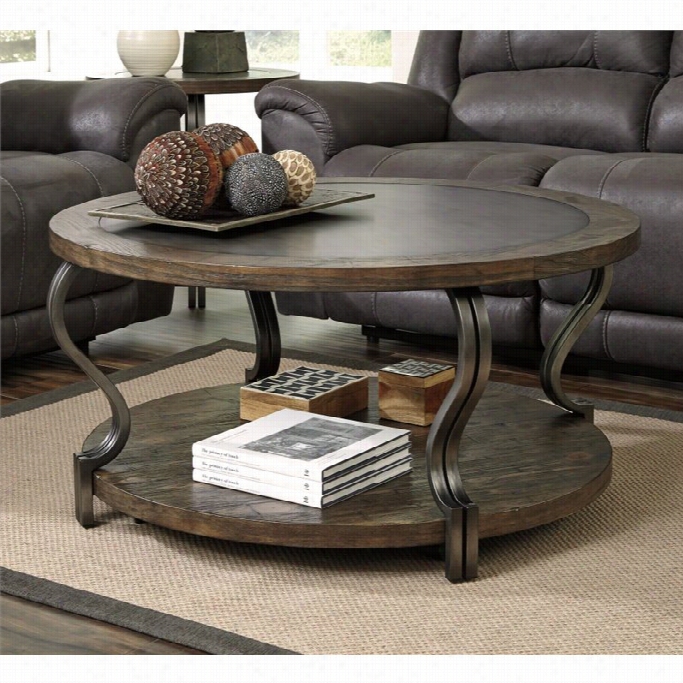Ashl Ey Volanta Plain Coffee Table With Metal  Inset In Caramel
