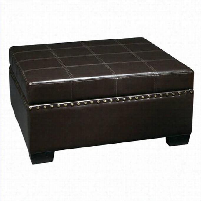 Avenue Six Detour Storage Ottoman With T Ray In Eco Leather