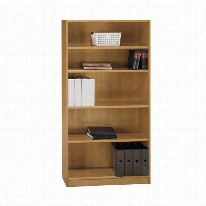 Bush Universal 72h 5 Shelf Forest Bookcase In Snow Maple