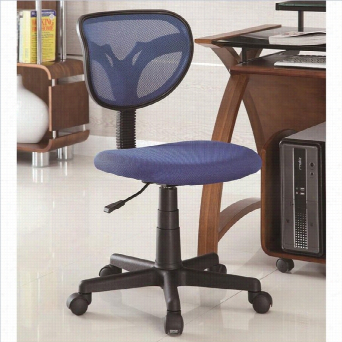 Coaster Mesh Adjustable Height Task Office Chair In Blue