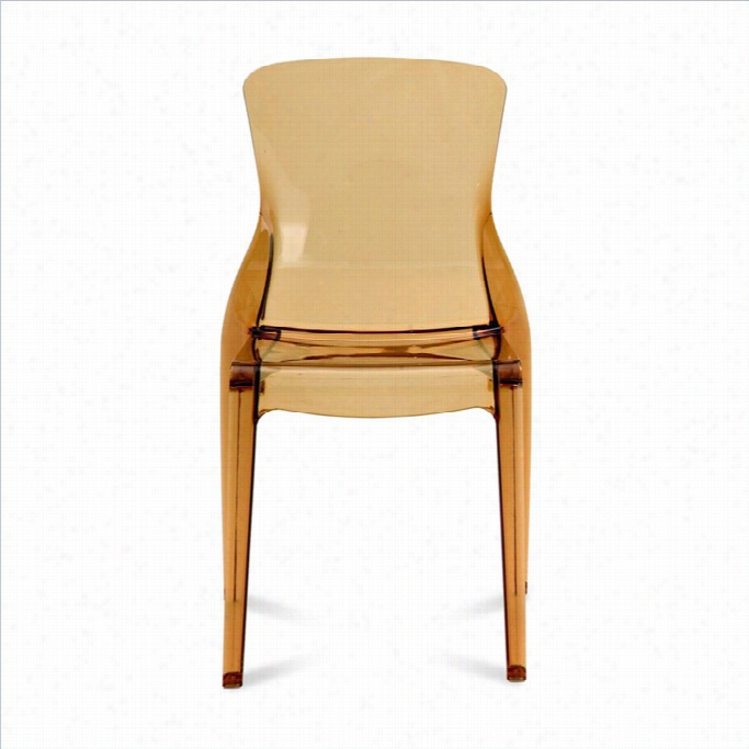 Domitalia Crystal Dining Chair In Transparent Amber