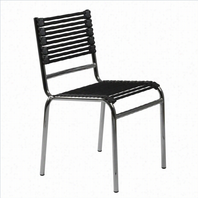 Eurostyle Bungies Tacking Lower By A Semitone Bungie Dining Chair In Black/chrome