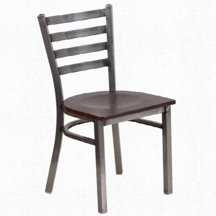 Flash Furniture Hercules Laddre Back Restaurant Chair In Walnut