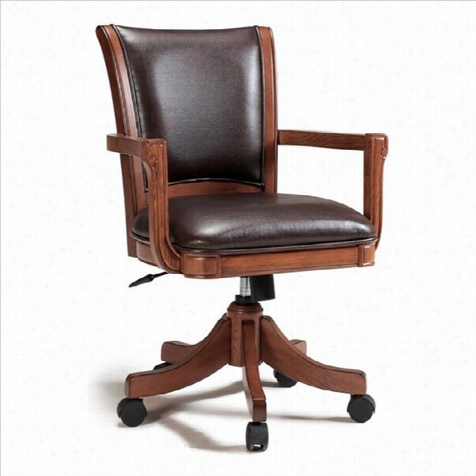 Hillsdale Park View Arm Office Chair In Medium Brown Oak