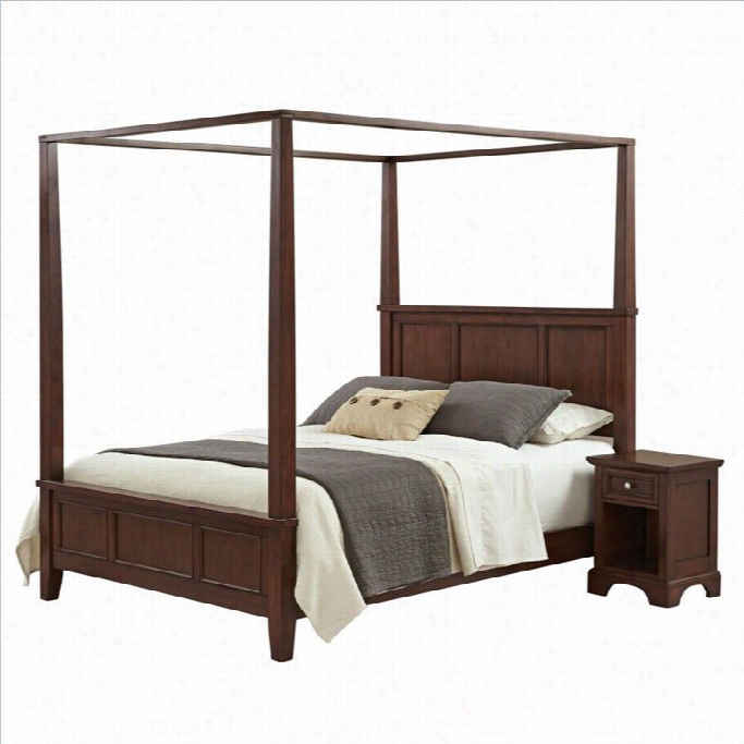 Home Styles Chesapeakke Canopy Bed Ahd Night Stand-queen