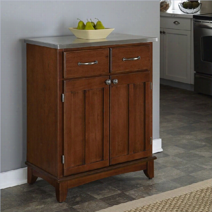 Home Styles Furniture Cherry Wood Buffet Wit Hstainless Stee1 Top