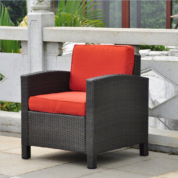 International Caravan Barcelona Ooutdoor Patio Chair In Black Antiquea Nnd Spice