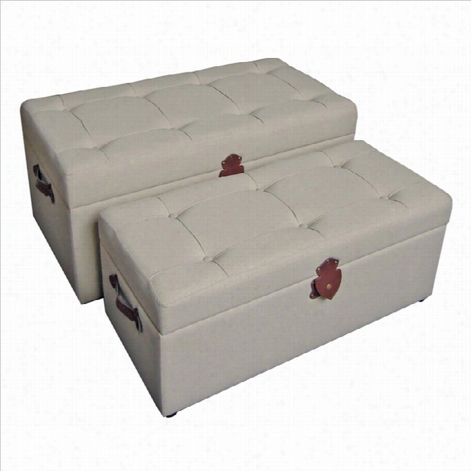 Internatinol Caravan Charlotte Write Of 2 Tufted Fabric Storage Bench