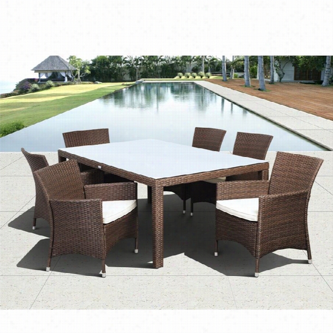 International Home Liberty 7 Ppiece Wicker Pa Tio Dining Set In Brown
