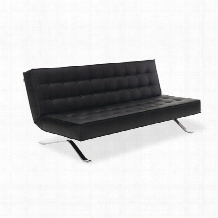 J&m Furniture Faux Leather Convertible Sofa In Black