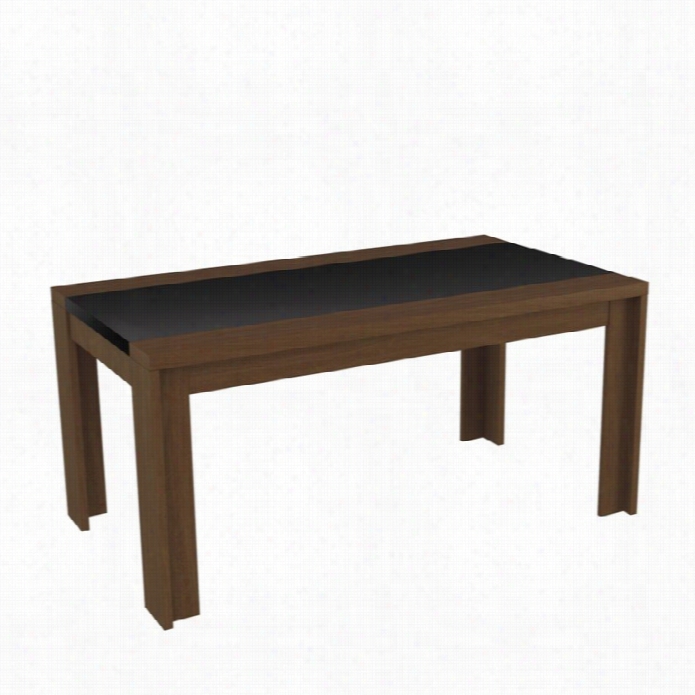 Manhattan Comfort Eastern Dining Table In Nut Brown An Dblack