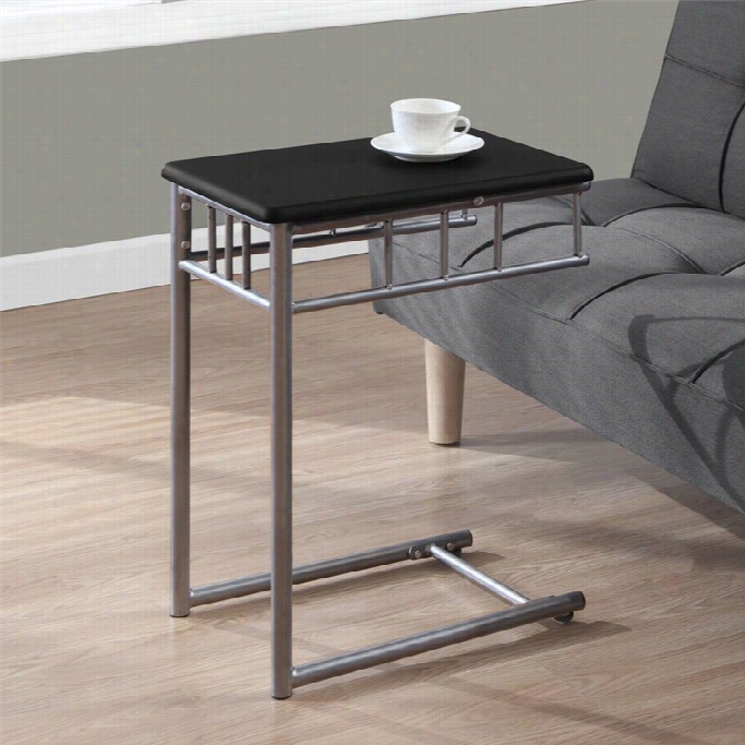 Monaech  Metal Snack Table In Black And Silver