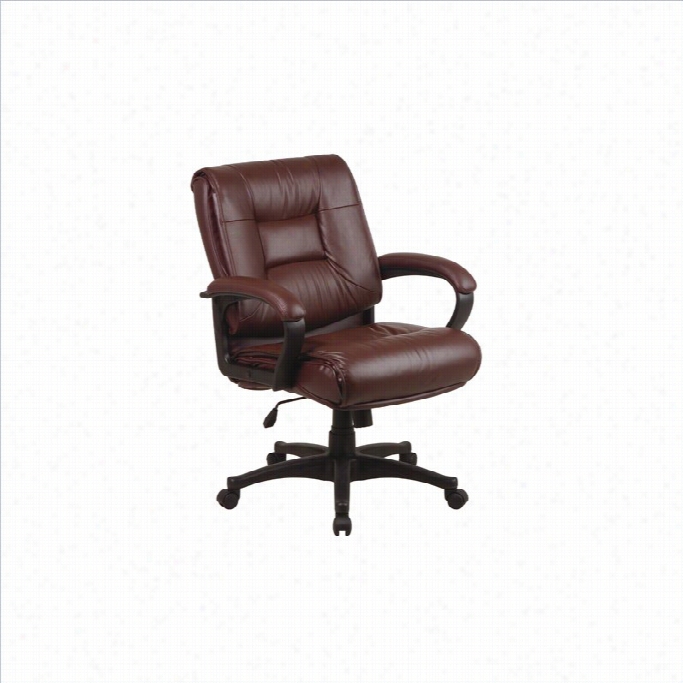 Office Star W Ork Smart Middle Bakc Executive Leather Office Chir With P Added Loop Arms-budgu Ndy