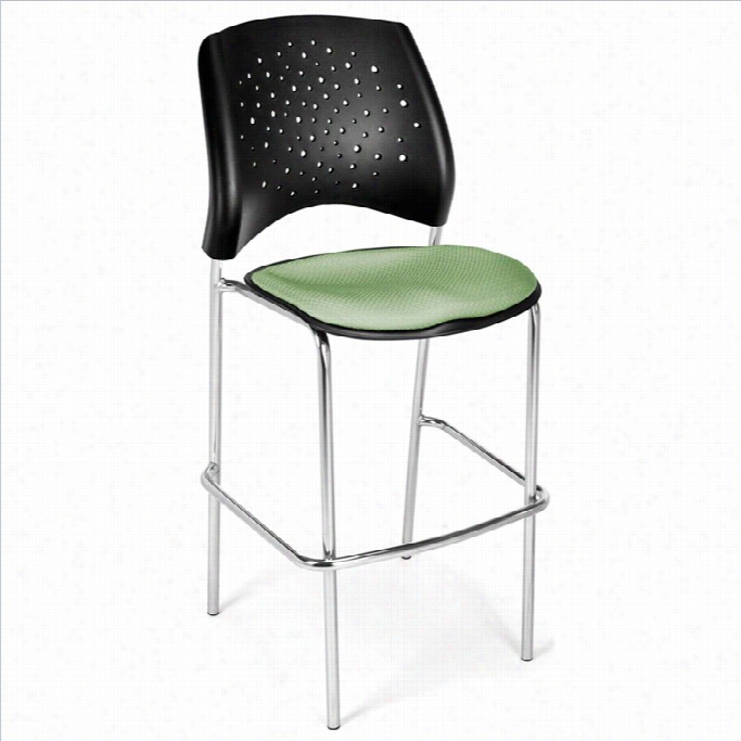 Ofm Star 31.25 Chrome Stool In Sage Green