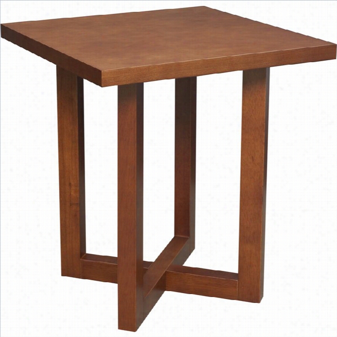 Regency Chole  Square Veneer End Table In Cherry