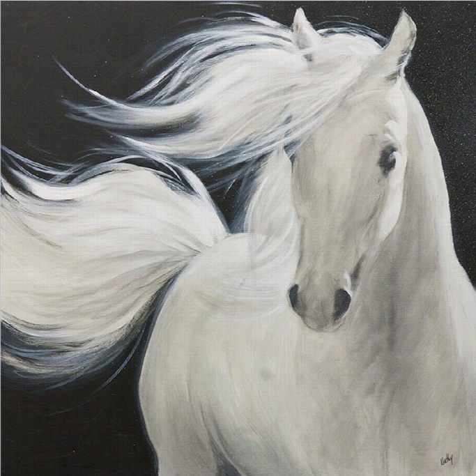 Renwil The White Stallion Iif Rameless Canvas Wall Art