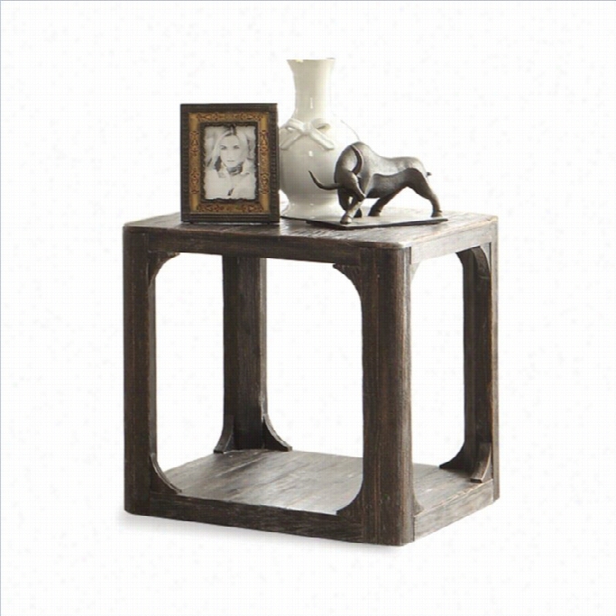 Riverside Furniture Bellagio  Square End Table In Worn Black