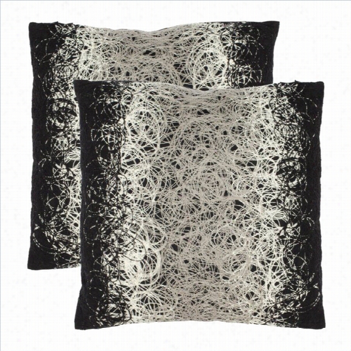 Safavieh Bennett 18 Decorative Pillow In Onyx (set Of 2)