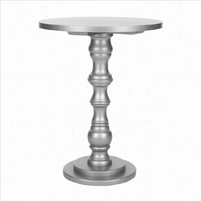 Safavieh Greta Pine Wood Accent Tablee In Silver