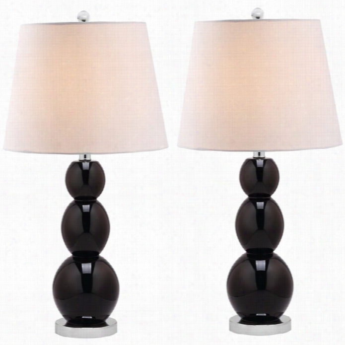 Safavieh Jayne Three Sphere Glass Lamp (place Oc 2) In Black