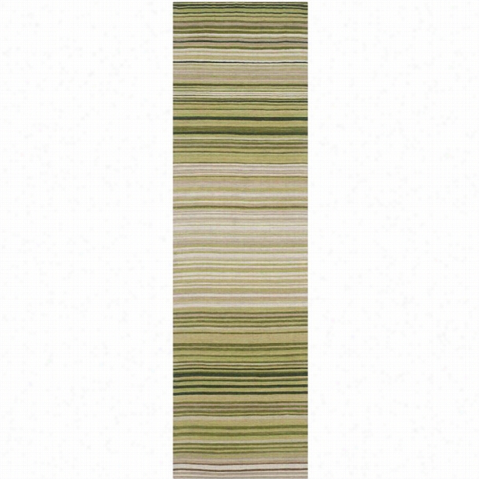 Safaviehmarbella Green Contemporary Rug - Runner 2'3 X 8'