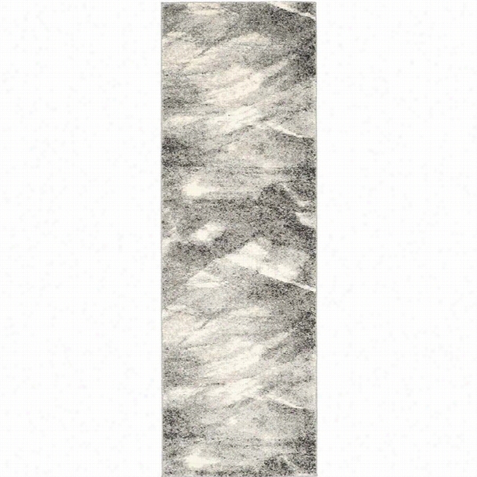 Safavieh  Retro Grey Ccontemporary Rug - Ru Nner 2'3 X 9'