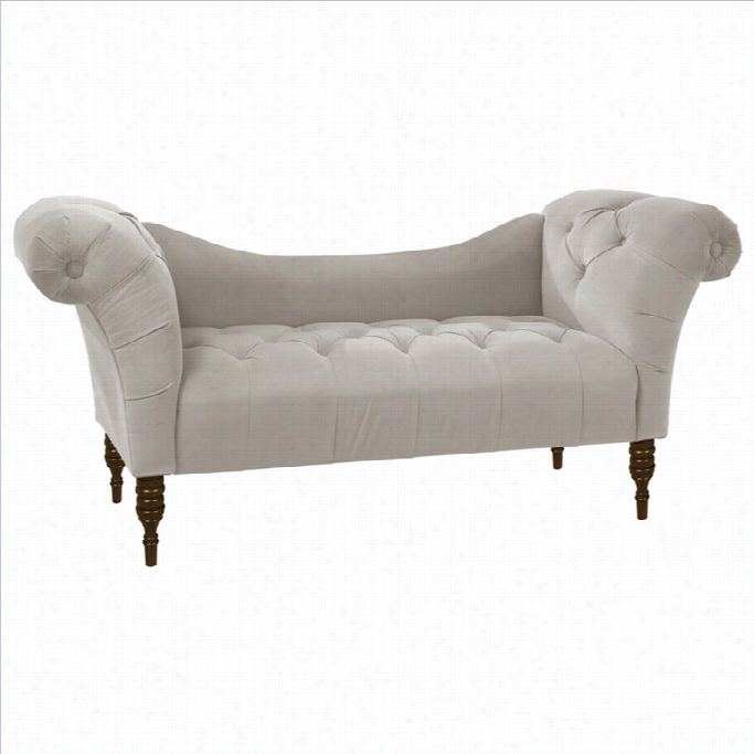 Skyline Fuurniture Tuted Chaise Lounge In Llight Hoary