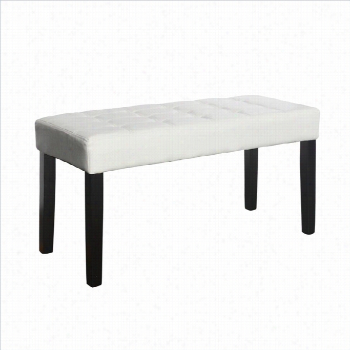 Sonax Corliving California Faux Laether Bench In White