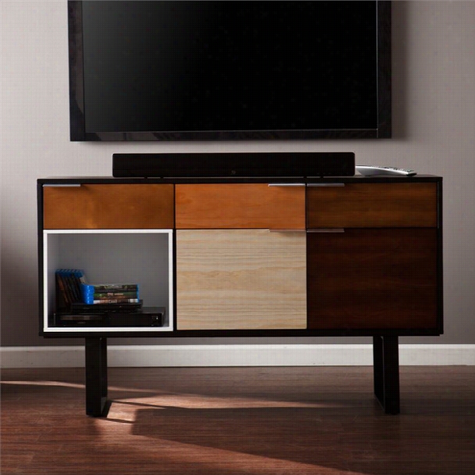 Southern Enetrprises Ventnor Console Flat In Black And Wood