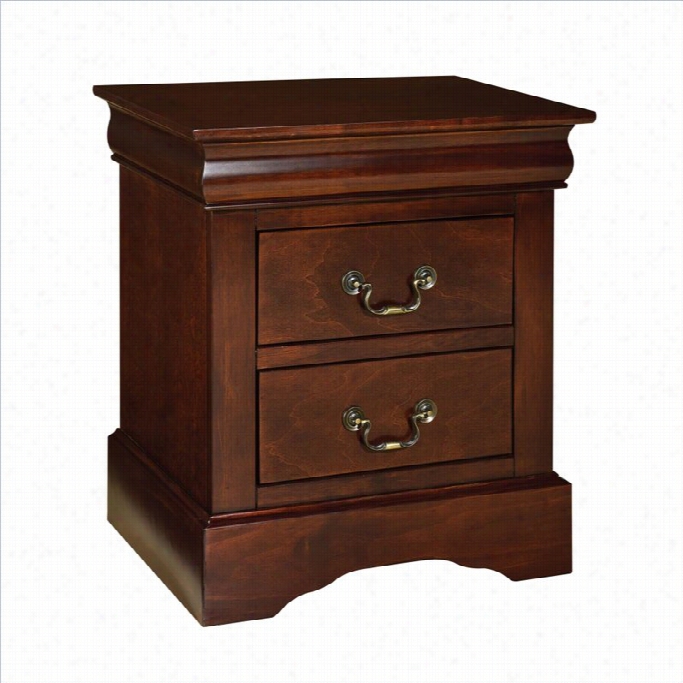 Standard Furniture Lewiston 2 Drawer Nightstand In Deeep Brown Finish