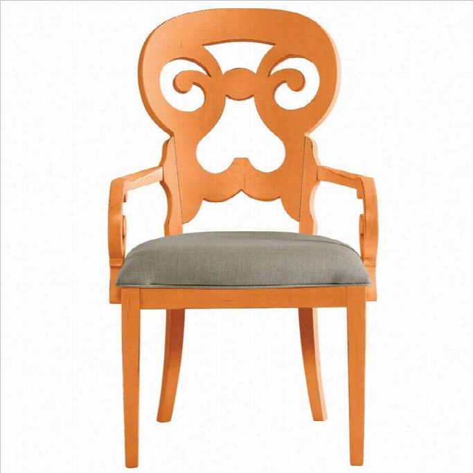 Stanley Furniture Coastal Living Retreat Wayfarer Arm Dining Chair In Spanish Orange