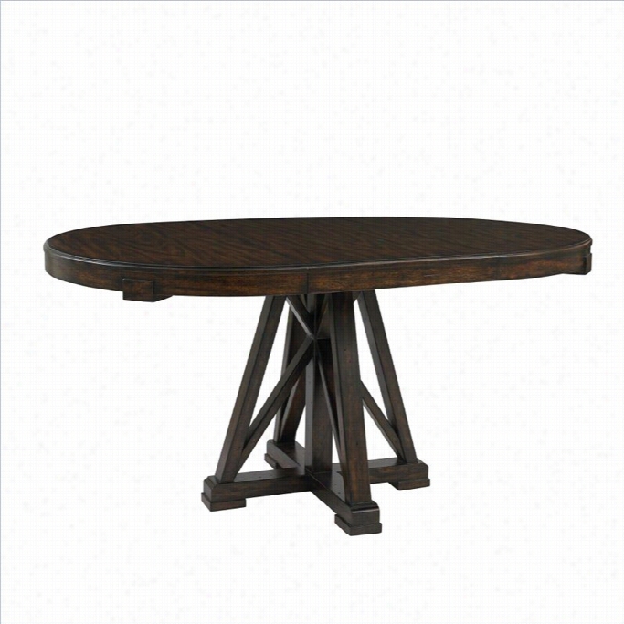 Stanley Furnituren Ewel Round Pedestal Dining Table In Date